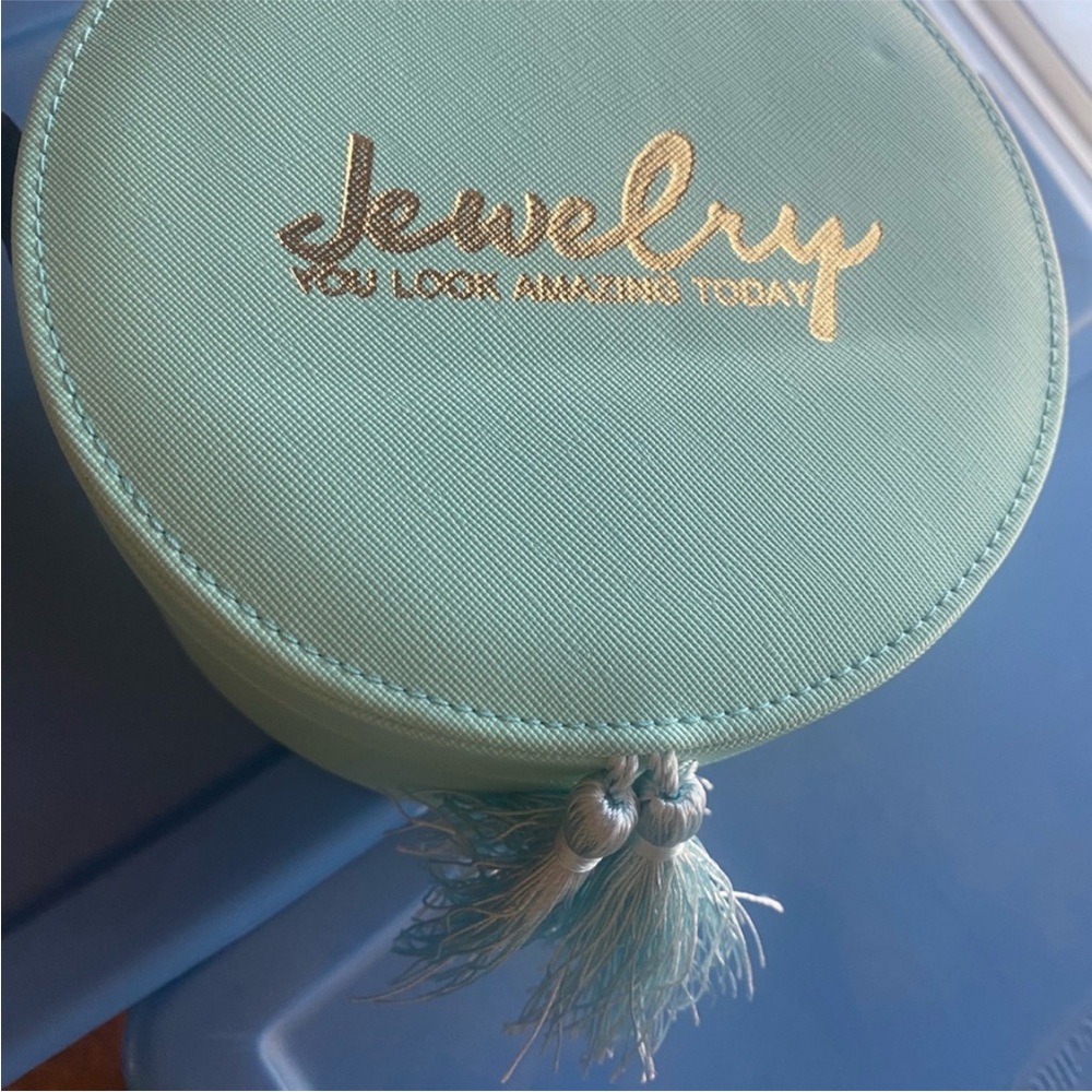 Hobby Lobby Mint Green Jewelry Case with Tassel